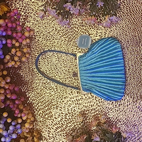 Mini Turquoise & Sequins Dressy Bag by Trend 5.5" by 7" - Picture 3 of 11